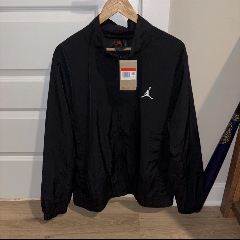 NWT NIKE AIR JORDAN ESSENTIALS WOVEN F/Z Flight JACKET  FN4537-010 Mens L Black